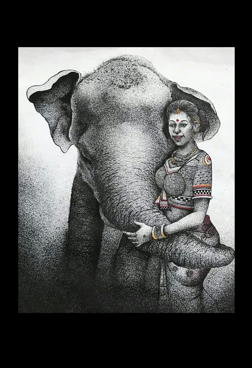 Woman and Elephant